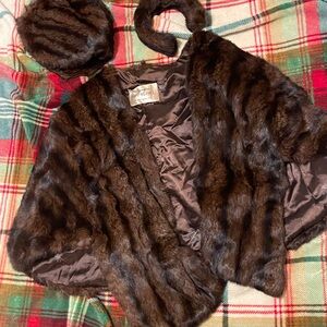 Elegant Brown Fur Cape